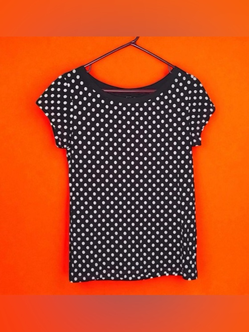 💕Polka Dot Crewneck Tee - Black & White